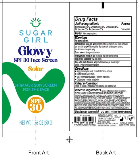 Sugargirl Glowy SPF 30 Face Screen Solar Shimmer Sunscreen For the Face 포장