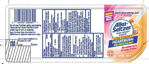 Alka-Seltzer Ultra Strength Heartburn ReliefChewsStrawberry and Orange 포장