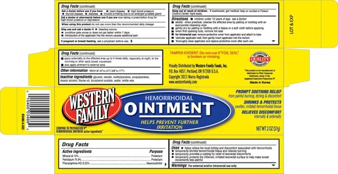 Western Family Hemorrhoidal packaging