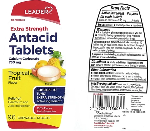 Leader Extra Strength Antacid packaging