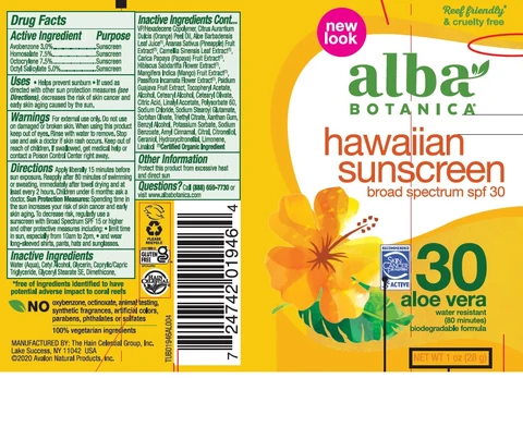 Alba Botanica HW Sunscreen Aloe Vera SPF30 포장