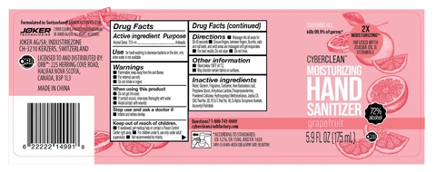 Cyber Clean Moisturizing Hand Sanitizer Grapefruit 포장