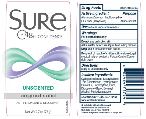 Sure Original Solid Unscented 포장
