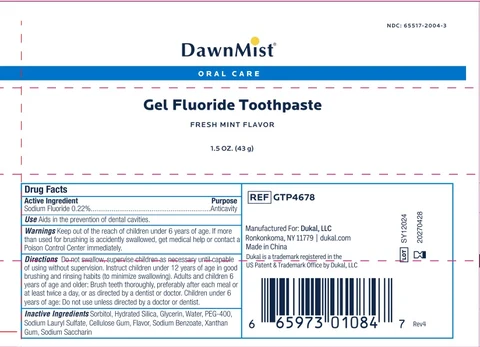 DawnMist Gel Fluoride Tooth 포장