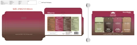 Smart Care Hand Sanitizer 4pk - Fresh Gingerbread/Spiced Cranberry/Vanilla Heaven/Pistachio Brulee 포장