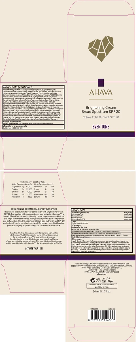 AHAVA Brightening Broad Spectrum SPF 20 포장