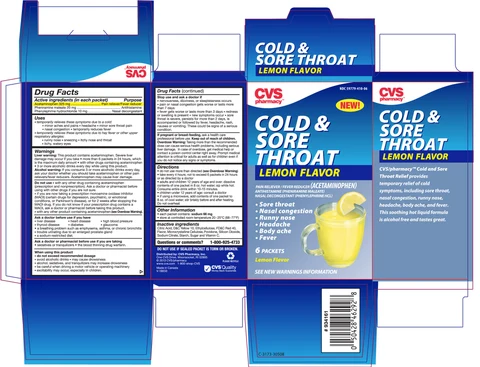 CVS Pharmacy Cold and Sore ThroatLemon Flavor 포장