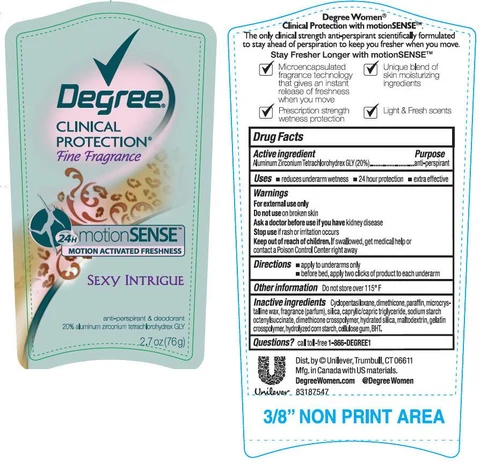 DegreeClinical Protection Motion Sense Sexy Intrigue Antiperspirant and Deodorant 포장