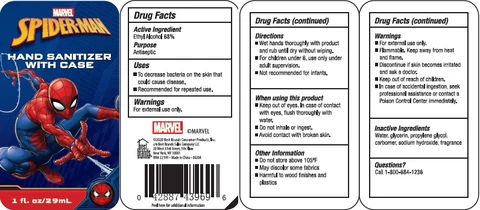 MARVEL Spider-Man HAND SANITIZER With Case packaging