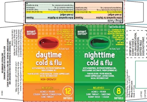 daytime cold and flu and nighttime cold and flu 포장