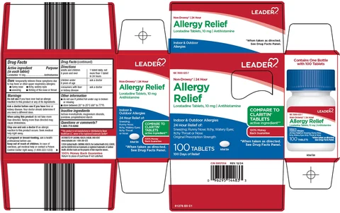 Leader Allergy Relief packaging