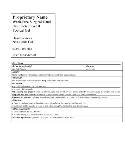 Wash-Free Surgical Hand Disinfectant Gel II packaging