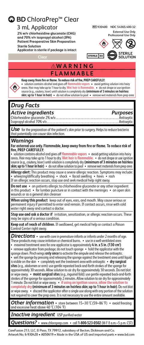 ChloraPrep One-Step packaging