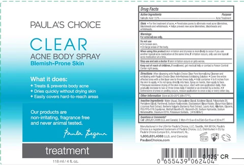 Clear Acne BodyPaulas Choice packaging