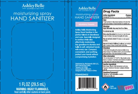 AshleyBelle Moisturizing Hand Sanitizer Blueberry Freesia 포장