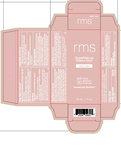 RMS SUPERNATURAL RADIANCE SERUM SPF 30 SUNSCREEN MEDIUM AURA / RMS SUPERNATURAL RADIANCE SERUM SPF 30 SUNSCREEN LIGHT AURA / RMS SUPERNATURAL RADIANCE SERUM SPF 30 SUNSCREEN RICH AURA 포장