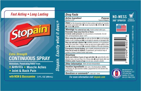 Stopain Extra Strength Continuous packaging