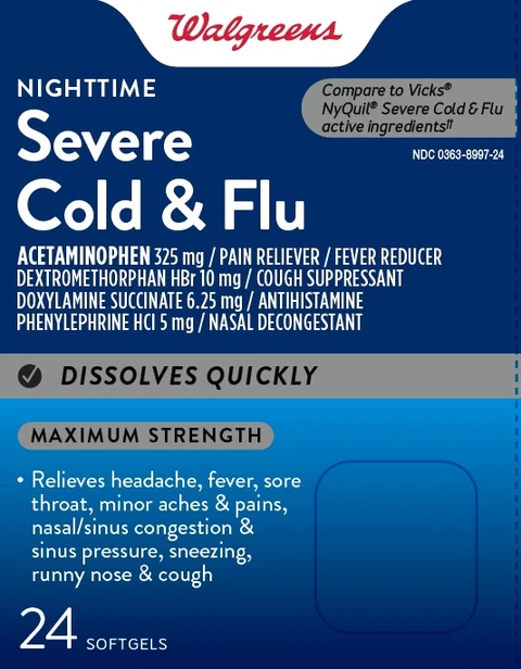 SEVERE NIGHTTIME COLD AND FLU 포장