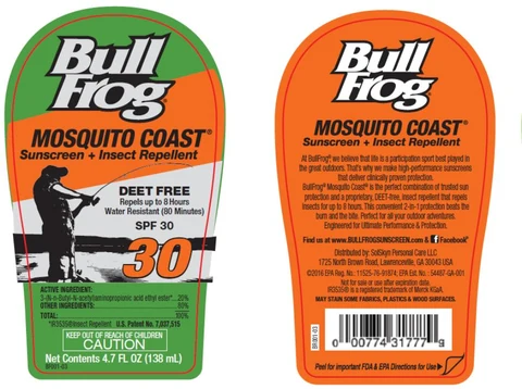 BULLFROG DEET FREE Mosquito Coast Sunscreen with Insect Repellent SPF 30 포장
