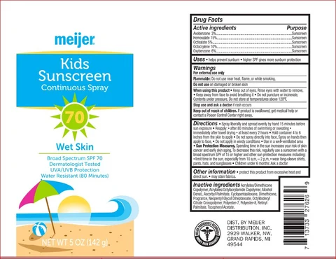 Kids Sunscreen SPF 70Meijer packaging