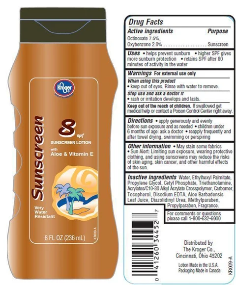 Kroger SunscreenSPF 8 packaging