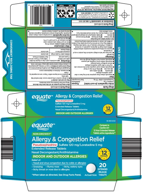 equate allergy and congestion relief packaging