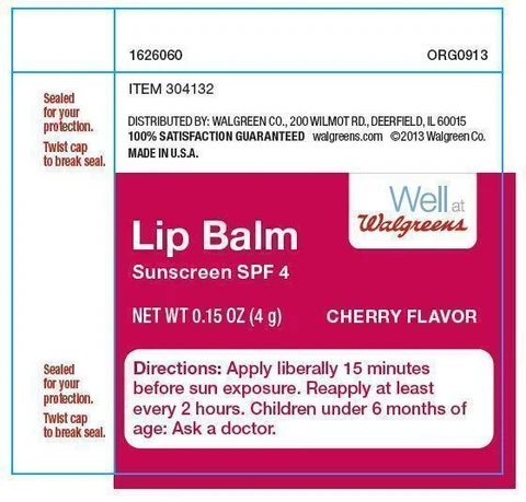 Lip Balm Sunscreen SPF 4Cherry Flavor packaging