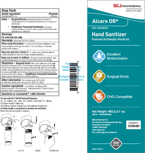 Alcare OR Foamed Antiseptic Handrub 포장