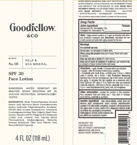 Target Goodfellow and Co SPF 30 Face Scent No. 05 Kelp and Sea Mineral packaging