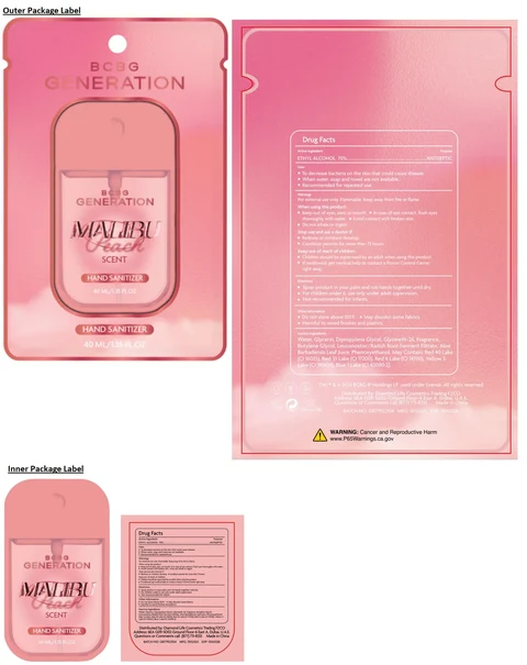 BCBG GENERATION HAND SANITIZER MALIBU Peach SCENT 포장