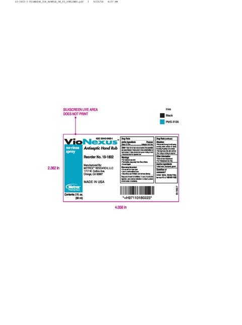 VioNexus No Rinse Spray 2oz Label