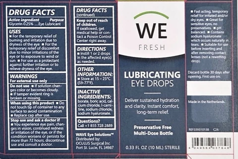 WE FRESHLubricating Eye Drops 포장