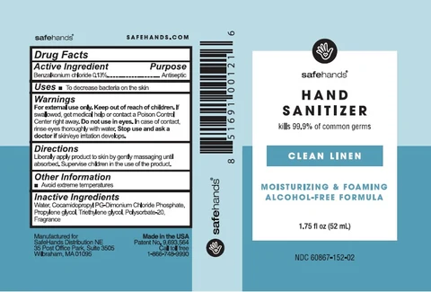 safeHands Hand Sanitizer Clean Linen 포장