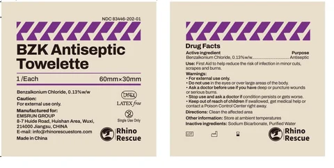 BZK Antiseptic Towelette 포장