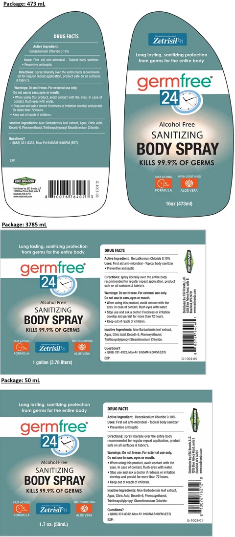 germfree24 Sanitizing Body-Spray packaging