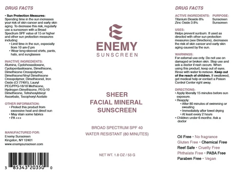 Sheer Facial Mineral Sunscreen 포장