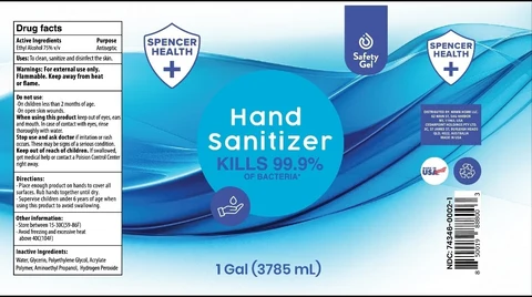 Spencer Health Hand Sanitizer packaging