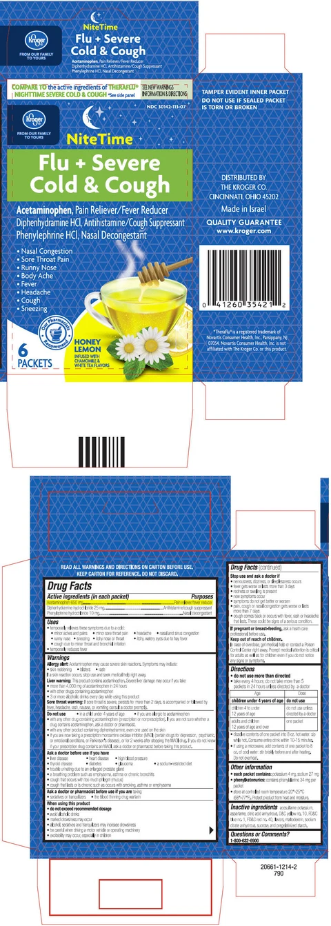 Kroger NiteTime Flu plus Severe Cold and Cough 포장