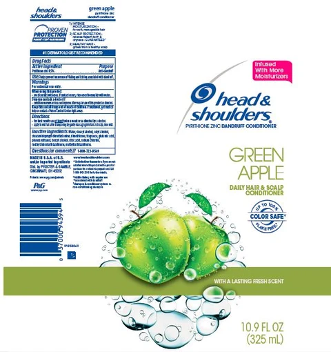 Head and Shoulders Hair and Scalp ConditionerGreen Apple packaging
