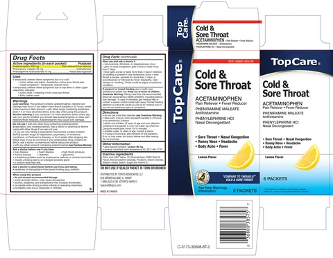 Topcare Cold and Sore ThroatLemon Flavor packaging