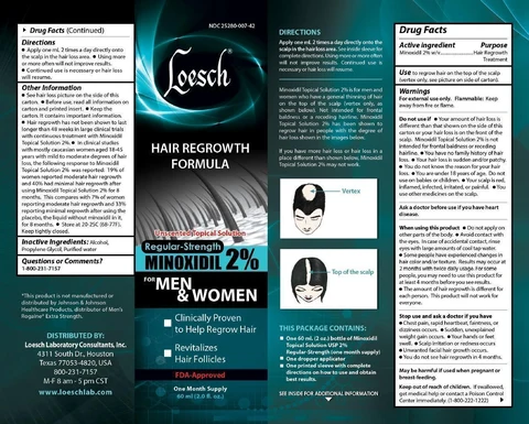 Loesch Hair Regrowth FormulaUnscented Topical Solution Regular-Strength for Men and Women packaging