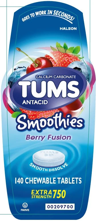 Tums Smoothies Berry Fusion 140 Tablets