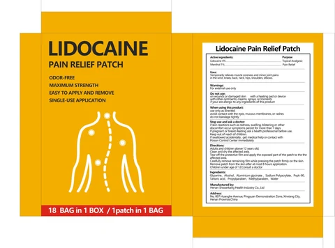 Lidocaine Pain Relief Patch packaging