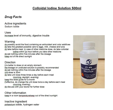 Colloidal Iodine Solution 포장