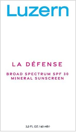 La Defense Broad Spectrum SPF 30 Mineral Sunscreen packaging