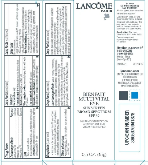 Lancome Paris Bienfait MultiVital Eye Broad Spectrum SPF 30 Sunscreen packaging