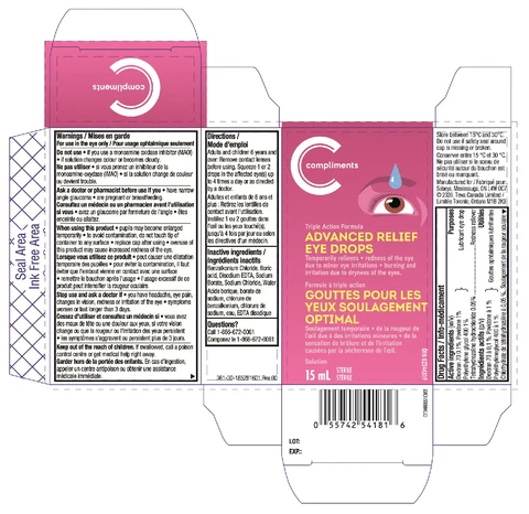 Compliments Advanced Relief Eye Drops 15mL 포장