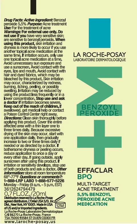 LA ROCHE POSAY LABORATOIRE DERMATOLOGIQUE BENZOYL PEROXIDE EFFACLAR BPO packaging