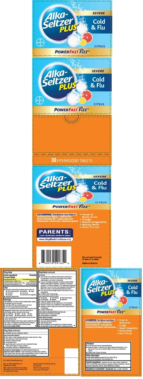 Alka-Seltzer Plus Severe Cold and Flu PowerFast Fizz 포장
