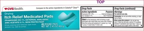 Itch Relief Medicated PadsCVS 포장
